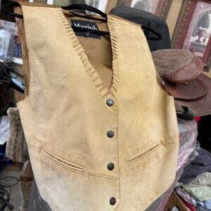 Vintage Pioneer Leather Western Tan Vest for Men